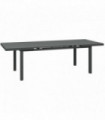 Outdoor Dining Table Charcoal Grey Aluminium Tempered Glass 246 x 100 x 77cm