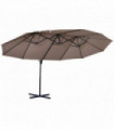 Garden Shade Steel Canopy Brown Offset Parasol Umbrella 270cm x 440cm x 250cm