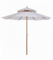 Garden Wood Patio Parasol Sun Shade Outdoor Umbrella Canopy Cream 2.65m x 2.64m