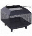 Steel Fire Pit, Square Shape, Black, 44L x 44W x 40H cm, Assembly Required