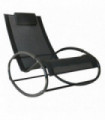 Aluminium Black Sun Lounger, 105cm x 62cm x 88cm, Orbital Zero Gravity Rocking