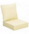 Outdoor Seat and Back Cushion Set, Beige, OLEFIN, 61cm x 61cm x 15cm