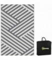 Outdoor Rug Grey and Cream 182 x 274cm Polypropylene Non-woven Fabric Carry Bag