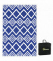 Outdoor Rug Blue and White 182 x 274cm Polypropylene Non-woven Fabric Carry Bag