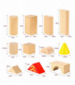 Wooden COLOURFUL 100 pcs Building Blocks Shape Bricks Construction Toy