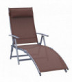 Texteline Brown 137L x 63.5W x 100.5H cm Heavy-duty Sun Lounger Chair