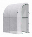 Greenhouse White 143 Lx118 Wx212 H cm Outsunny Walk-In Lean to Wall Greenhouse