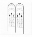 Metal Trellis Set of 2 Black Steel 45W x 150Hcm Scrolls Design Garden Patio