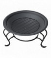 Outsunny Steel Fire Pit, ? 56x45H cm (Lid Included)-Black/Blue |aosom.co.uk