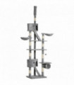 Cat Tree Light Grey 60L x45W x260Hcm Particle board, sisal, plush PawHut Floor