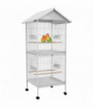 Metal Bird Cage Feeder, for Small and Medium Bird - White, 78L x 75W x 168H cm