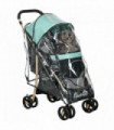Pet Stroller for XS and S Dogs with Rain Cover - Green, 80L x 44.5W x 97Hcm
