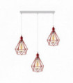 Pendant Light Metal Red Vintage Lamp Shade Open Style Ceiling Fitting E27 Bulb