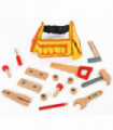 Wood Tool Belt Wooden Carpenter's with Tools Pretend Play Builder