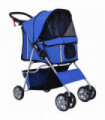 Pet Stroller Blue Steel Frame Oxford Cloth 75L x 45W x 97H cm Dog Cart 4 Wheels
