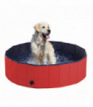 PVC Red 120cm Diameter Pet Paddling Pool Cat Dog Indoor/Outdoor Foldable