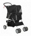 Pet Stroller Carrier Foldable Deluxe Jogger Walk Travel Dog Cat Black