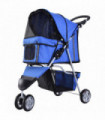 Pet Stroller Blue Cationic Oxford Cloth 75L x 45W x 97H cm Pushchair Carrier