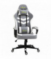 Gaming Chair Racing Style PVC Leather White Lumbar Headrest 170L x 110W x 153Hcm