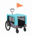 2-in-1 Pet Bike Trailer & Jogging Stroller Blue and Grey