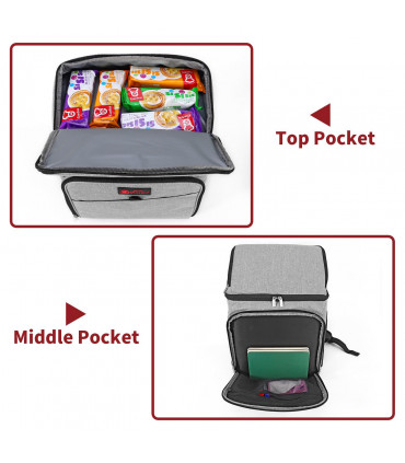 Cooler Backpack 26Lt Grey 1680D Oxford PEVA EPE Wide Opening Leak-proof Lining