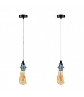 Pendant Light Holder 2Pack Vintage Industrial Chrome E27 UK Holder Home Lighting