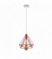 Ceiling Pendant Lamp Single Red Vintage Industrial E27 Hanging Light Cage 25cm