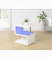 LED Coffee Table White Blue Light 3 Layer Hollow Board 3.5mm Chrome 44x38x52cm