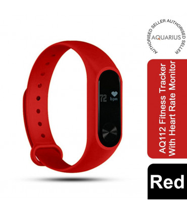 Aquarius AQ112 Fitness Tracker With Heart Rate Monitor, Red