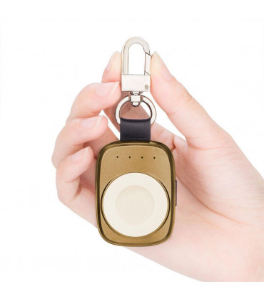 Wireless Watch Charger Gold Portable 400mAh Keychain Design 11x4.1x1.4cm ABS