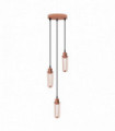 Ceiling E27 Pendant Light 3 Head Round Base Rose Gold Wire Cage Metal 20x20x30cm