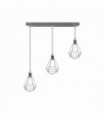 Pendant light Chrome Vintage Industrial Ceiling Hanging Light Cage Shade 124cm