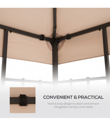 Gazebo Canopy Roof Top Replacement Cover Spare Part Deep Beige 300cm x 300cm