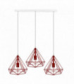 Pendant light 3 Head Red Rectangle Base Vintage Industrial E27 Ceiling Hanging