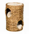 47cm Cat Barrel Tree for Indoor Cats w/ Two Cat Houses, Cushion