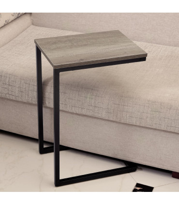 Steel Black W 30 x L 40 x H 60cm C Shaped Side Table Black Powder Coating