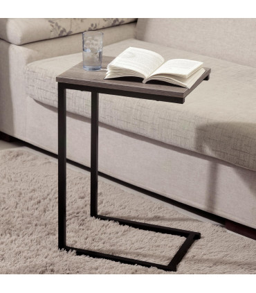 Steel Black W 30 x L 40 x H 60cm C Shaped Side Table Black Powder Coating