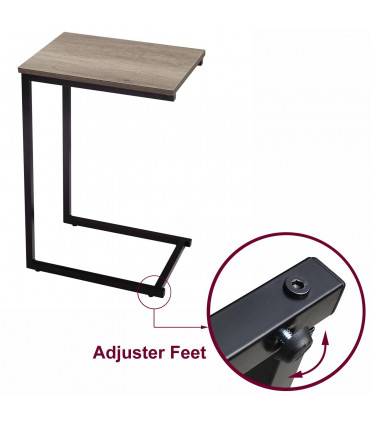 Steel Black W 30 x L 40 x H 60cm C Shaped Side Table Black Powder Coating