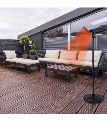 Waterproof Patio Heater - Quartz Adjustable Height  Large 77cm-2.11m IPX4