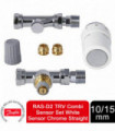 Danfoss RAS-D2 TRV Combi Sensor Set White Sensor Chrome Straight, 10/15 mm