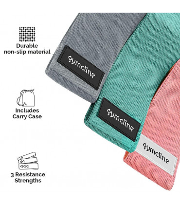 Gymcline Resistance Bands Set for Beginners to Experts w/ 3 Levels & Storage Bag