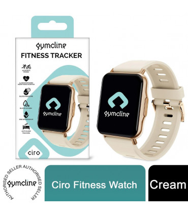 Gymcline Ciro Fitness Tracker w/ 25 Sports Modes & IP68 Water Protection, Cream