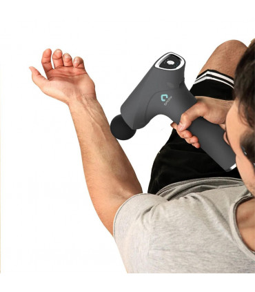 Gymcline Massage Gun Compact Size with 1500mAh Battery & 3 Speed Modes, Grey