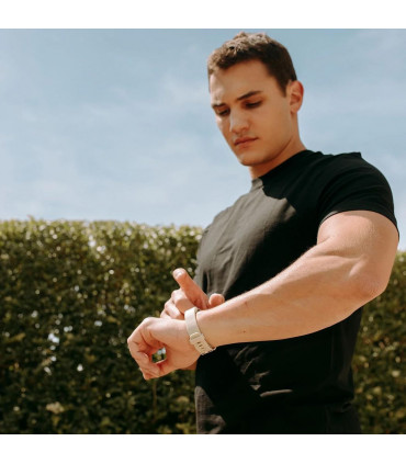 Gymcline Vesper Fitness Tracker with Body Temperature Monitoring, Cream