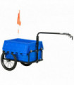 HOMCOM Bicycle Trailer with Foldable Storage Box and Pneumatic Tyres, Blue