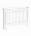 Radiator Cover White MDF Slatted Design Extra Storage Shelf 112x19x81cm