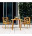 3 Piece Garden Dining Set Solid Wood Acacia