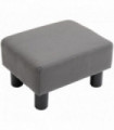 Ottoman Footrest Seat Chair Footstool Grey PU Leather 24H x 40L x 30Wcm Comfy