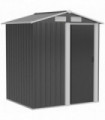 Outdoor Storage Shed, Sliding Door, Sloped Roof, Metal, Grey, 152 x 132 x 188 cm