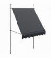 Freestanding Retractable Awning Dark Grey Aluminium Metal Polyester 200W x 120D